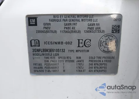 2014 Chevrolet Equinox Ls from USA, damaged, VIN 2GNFLEEK5E6105132